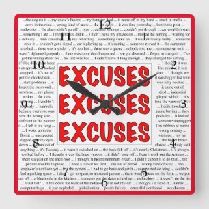 Horloge Carrée Excuses Excuses Excuses Excusent L'Horloge Mur