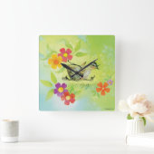 Horloge Carrée Exécution de l'horloge murale acrylique au canard  (Maison)