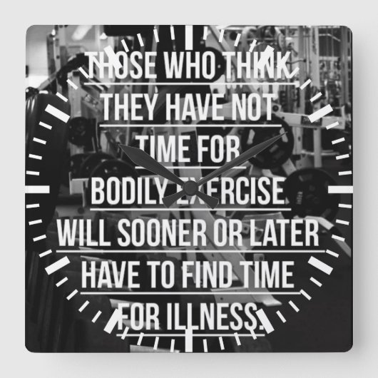 Horloge Carrée Exercice - Motivation de l'entraînement (Recto)