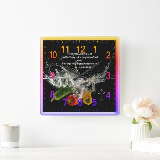 Horloge Carrée Exode 23 : Prière de la foi chrétienne (Maison)