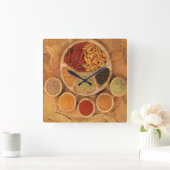 Horloge Carrée Exotic spices (Maison)