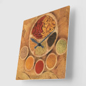 Horloge Carrée Exotic spices (Angle)