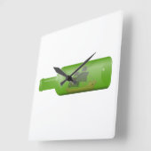 Horloge Carrée Expédier dans une bouteille (Angle)