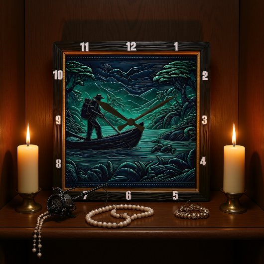 Horloge Carrée Expédition de la Jungle River