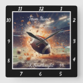 Horloge Carrée Exploding Football Custom (Recto)
