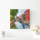 Horloge Carrée Explorez le charme vibrant de Burano (Maison)