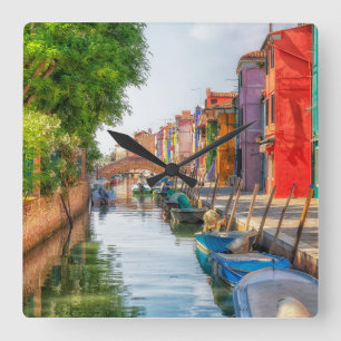 Horloge Carrée Explorez le charme vibrant de Burano