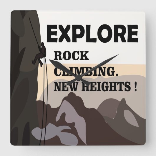Horloge Carrée Explorez New Heights Rock Escalade (Recto)