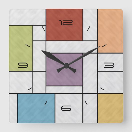 Horloge Carrée Explosion de Couleurs (Recto)