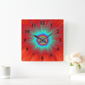 Horloge Carrée Explosion de Wall Clock Turquoise (Maison)