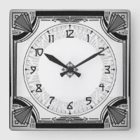 Exquise Art déco Clock Black and White Version