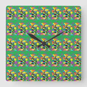Horloge Carrée Extraordinaire fabuleux et fascinant vert magique