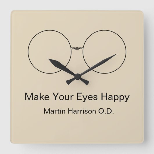 Horloge Carrée Eye Doctor Optometrist Office Clocks (Recto)