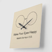 Horloge Carrée Eye Doctor Optometrist Office Clocks (Angle)