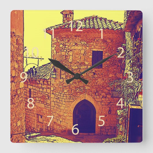 Horloge Carrée Eze, Provence kitchen clock (Recto)