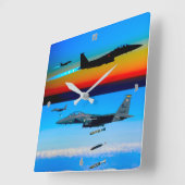 HORLOGE CARRÉE F-15E GRÈVE EAGLE (Angle)