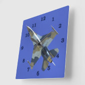 Horloge Carrée F-16 Falcon de combat Jet électrique (Angle)