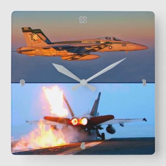 HORLOGE CARRÉE F/A-18C HORNET APTERBURNER (Recto)