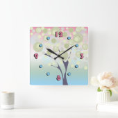 Horloge Carrée Fabuleux, bois, (Maison)