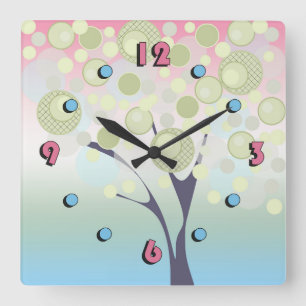 Horloge Carrée Fabuleux, bois,