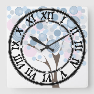 Horloge Carrée Fabulous, wood, square wall clock