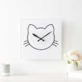 Horloge Carrée Face de chat (Maison)