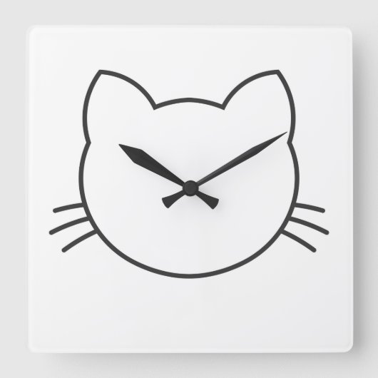Horloge Carrée Face de chat (Recto)