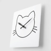 Horloge Carrée Face de chat (Angle)