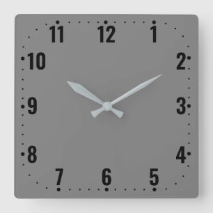 Horloge Carrée Face vintage Gris avec chiffres - Sans cadre