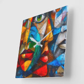 Horloge Carrée Faces we know (Angle)