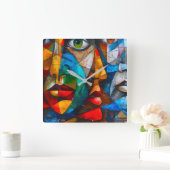 Horloge Carrée Faces we know (Maison)