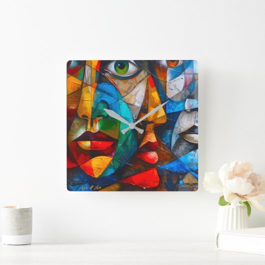 Horloge Carrée Faces we know (Maison)