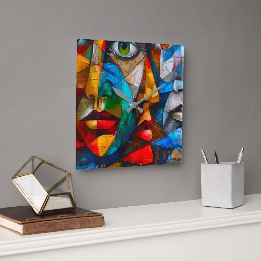 Horloge Carrée Faces we know (Bureau)