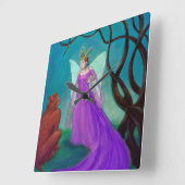 Horloge Carrée Fairy Queen (Angle)