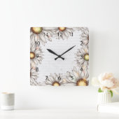 Horloge Carrée Faisceaux et écriture vintages (Maison)