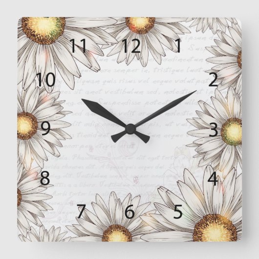 Horloge Carrée Faisceaux et écriture vintages (Recto)