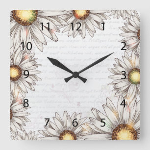 Horloge Carrée Faisceaux et écriture vintages