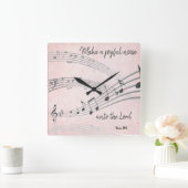 Horloge Carrée Faites un joyeux bruit Bible Verse (Maison)