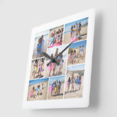 Horloge Carrée Faites votre propre collection de photos de 9 pers (Angle)