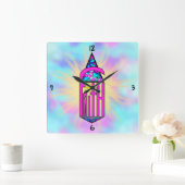 Horloge Carrée Faith Steeple Square Wall Clock (Maison)