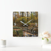 Horloge Carrée Fall Creek avec réflexion à Laurel Hill Park (Maison)