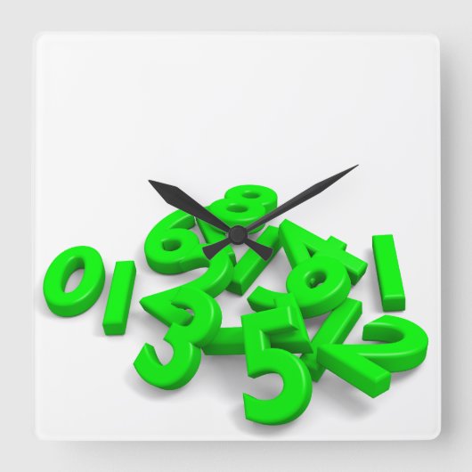 Horloge Carrée Fallen numbers Wall Clock (Recto)