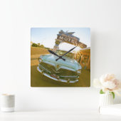 Horloge Carrée Fameux motel Blue Swallow sur la route 66 (Maison)