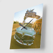 Horloge Carrée Fameux motel Blue Swallow sur la route 66 (Angle)