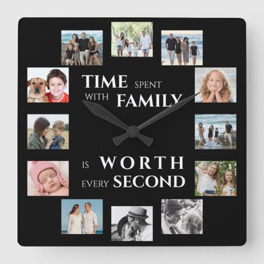 Horloge Carrée Famille (Recto)