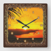 Horloge Carrée Famille Malecon Sunset 2441 (Recto)