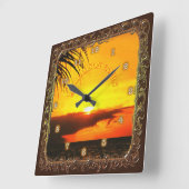 Horloge Carrée Famille Malecon Sunset 2441 (Angle)