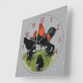 Horloge Carrée Family Black Copper (Angle)