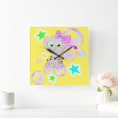 Horloge Carrée Fan Kitten (Maison)