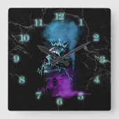 Horloge Carrée Fantasy Design | Cryptocurrency | Ethereum Marble  (Recto)